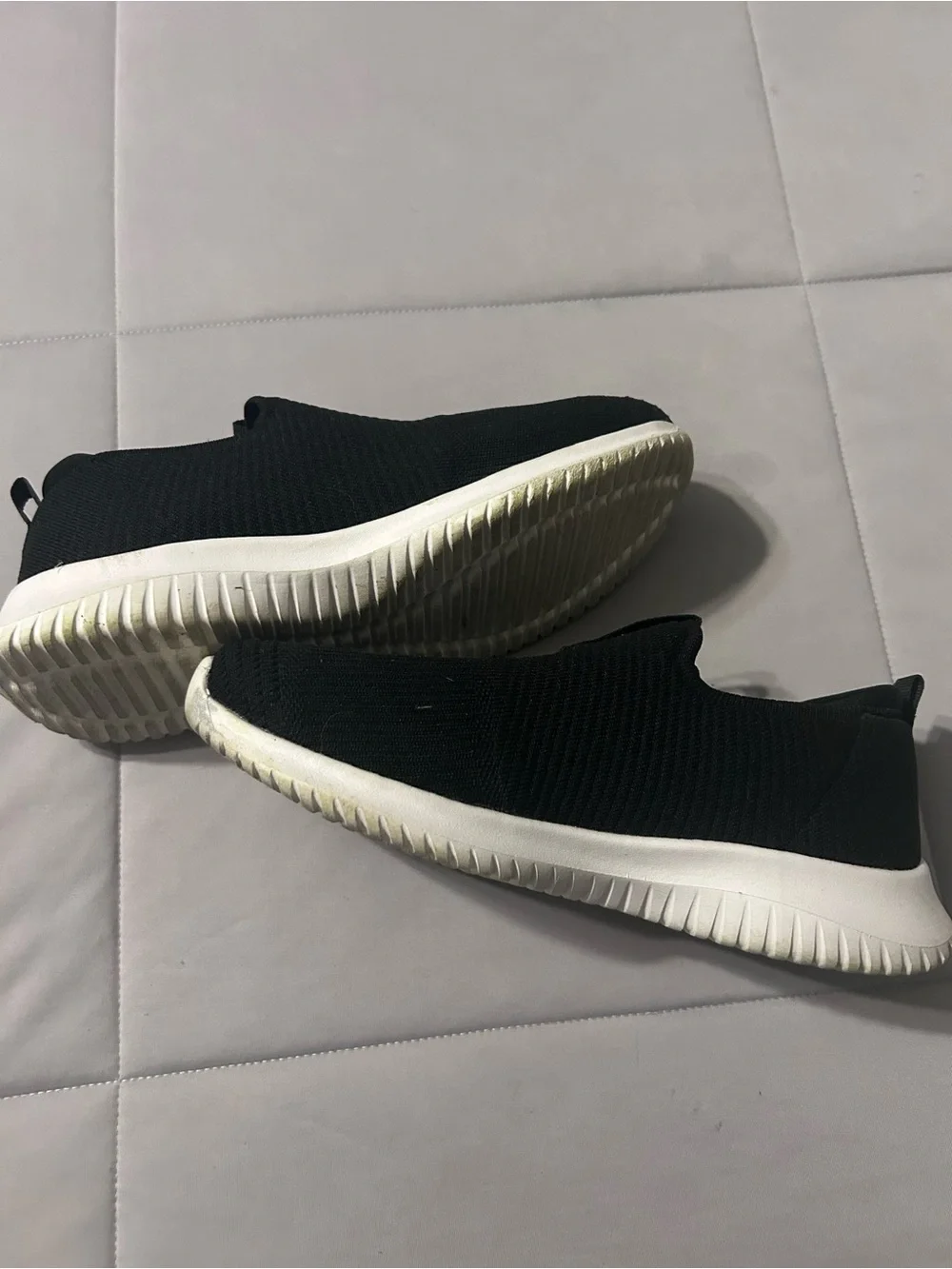 Kids Black Slip-On Knit Sneakers